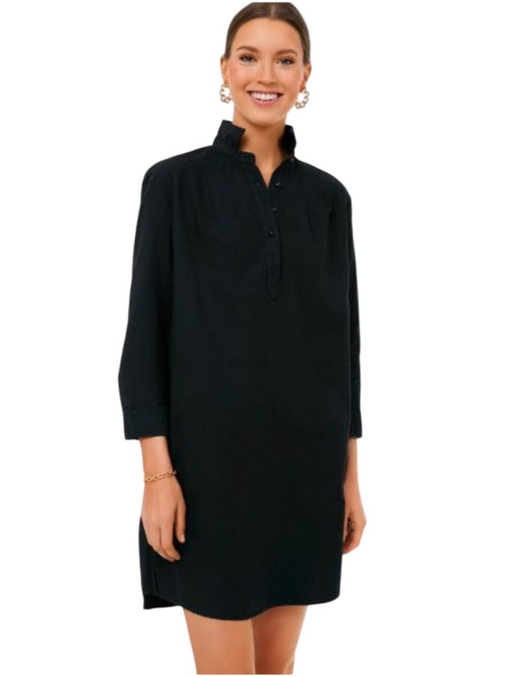 Tuckernuck Pomander Place Polly Dress in black size S small shirtdress collar M